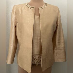 Elegant Tan Women's Blazer and Camisole set from Kasper